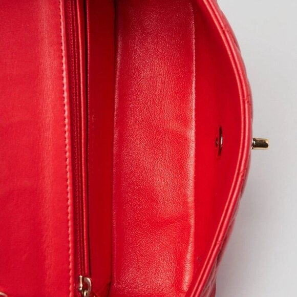 Chanel Red Lambskin Leather Classic Rectangular Mini Flap Bag - Picture 9 of 12